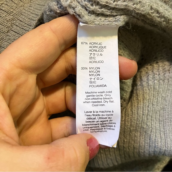 5/$20! Gap soft grey knit cowl neck sweater S - Picture 3 of 7